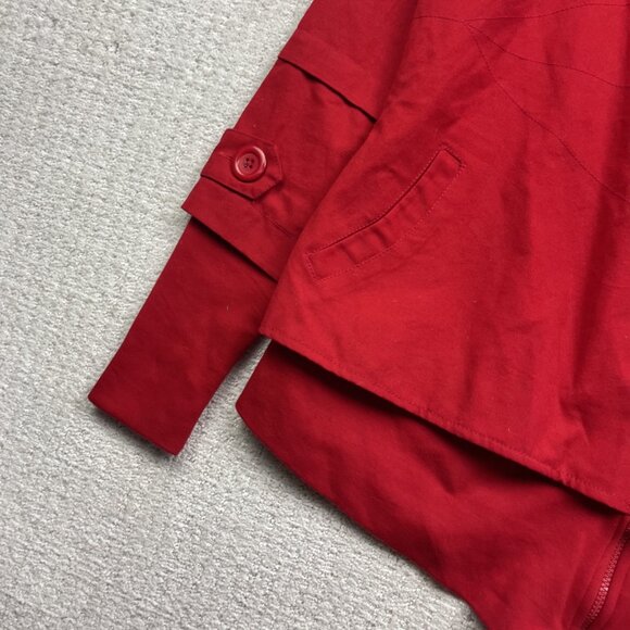 Y2K Schwiing Asymmetrical Caneva's Jacket Cherry Red Womens Sz S Boho Artsy - Picture 3 of 13